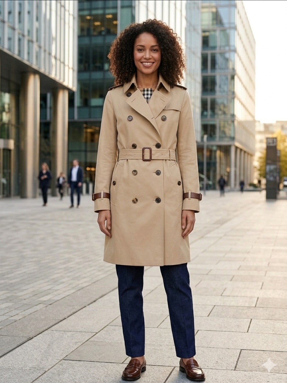 Burberry Prorsum Runway Leather Trim Trench Coat Beige Cotton Sz US 8 UK 10